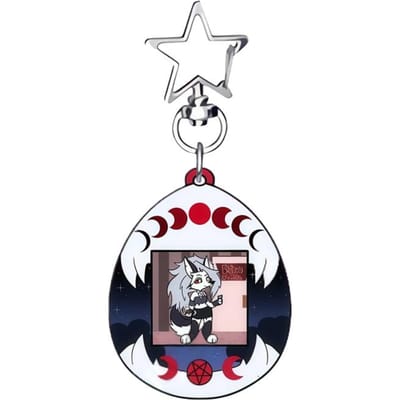 Porte-clés Acrylique pour Helluva Boss Loona Stolas Blitzo Fizzarolli Striker Anime Porte-clés Acrylique Pendentif Sac d'Étudiant Jouets Cadeaux gray