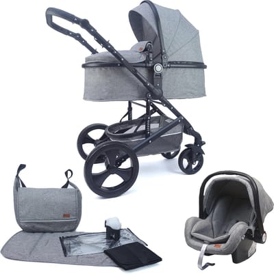 3 in 1 Wandelwagen met Autostoel en Accessoires - Comfortabel en Veilig voor Kinderen