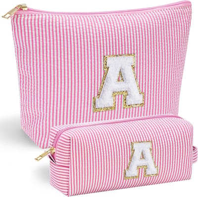 Cadeau voor Vrouwen & Meisjes –uptas met Initial – Reiscosmetictas – 11-16 Jaar – Cadeau voor Leraar, Afstuderen – Roze