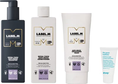 Label.M - Royal Yuzu Anti-Frizz Shampoo 300ML + Conditioner - 300ML + Smoothing Mask 200ML + WILLEKEURIG Travel Size