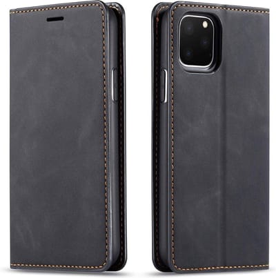 Geschikt voor Apple iPhone 12 Pro Max Bookcase | Zwart | Pasjeshouder | Portemonnee hoesje