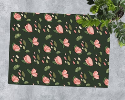 Coloray Vloerbeschermer - Roze waterlelies Vloerbeschermer Tapijt - 140x100 cm - Groente Bureau Stoel Mat - Vloerbeschermer PVC - Mótif Bureaustoelmat - Rechthoekige Mat - Natuur Thema