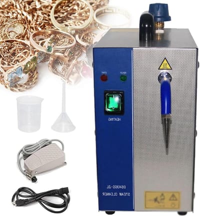 Stoomreiniger Sieraden - Edelsteenwasmachine Reiniger - Sieraden Reinigen - Voetpedaal Bediening - 2L Capaciteit - Zilver