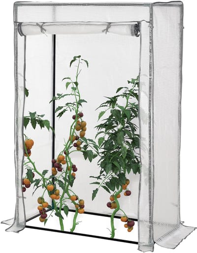 Outsunny - Tomatenkas - Staal - Kunststof - 100L x 50B x 150H cm - Wit