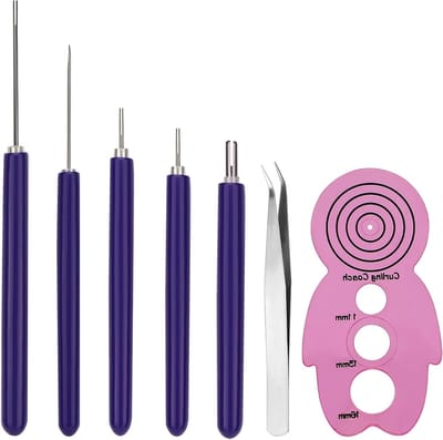 7-delige Quilling Set met Krulcoach en Pincet voor Bloemen, Knutselen en DIY-projecten voor Beginners en Gevorderden