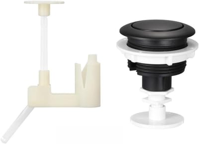Toilet spoelknop - Tank hendel - Toilet reparatie - Enkel spoelmechanisme - 6 x 6 cm - Zwart