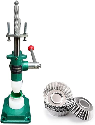 Eieren taartmachine - Taartpers Cupcakemaker - Taartjes Maken - Handmatige Hefboomwerking - 12x20x42cm - Zilver