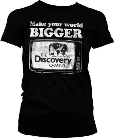 Discovery Channel Dames Tshirt -S- Make Your World Bigger Zwart