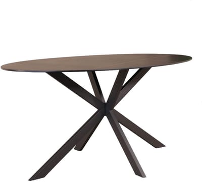 Eettafel ovaal 160cm Figo marmerlook zwart ovale tafel steen