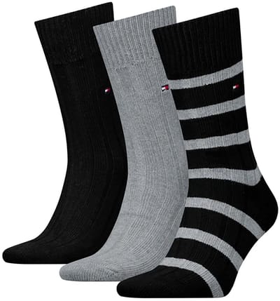 Tommy Hilfiger Herensokken Giftbox bootsock 3-Pack Zwart