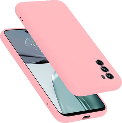 Cadorabo Hoesje geschikt voor Motorola MOTO G62 5G in LIQUID ROZE - Beschermhoes gemaakt van flexibel TPU silicone Case Cover