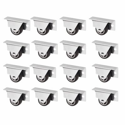 Set van 16 meubelwielen Ø 30 mm voor zijdelingse montage - Stil en vloervriendelijk