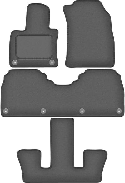 Wielganizator WLG-CARLUX-GRAFIET Serie - Autovloermatten - 7-zits - Anti-slip - Versterkte Chauffeursmat