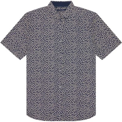 French Connection 5 Flower S/s T Marine 5 Flower Size: XS | Casual Shirts Outlet | Heren | Blauw