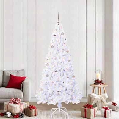 vidaXL - Kunstkerstboom - met - 300 - LED - Wit - 210 - cm - PVC - en - Staal