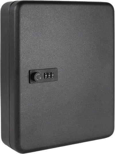 SNJY® Sleutelkastje - Sleutelkluis - Sleutelkast met Cijferslot - Sleutelrekje - 9L x 24B x 30H cm - Zwart