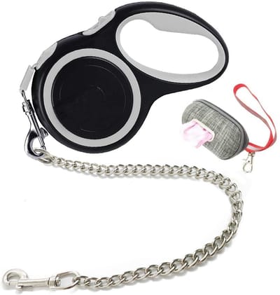 Dailygoods- Hondenriem 5 Meter - Uitschuifbare Hondenriem - Antislip Handgreep - Stalen Kettinglijn - Duurzaam Nylon - Ergonomisch Ontwerp - Uitlaatlijn