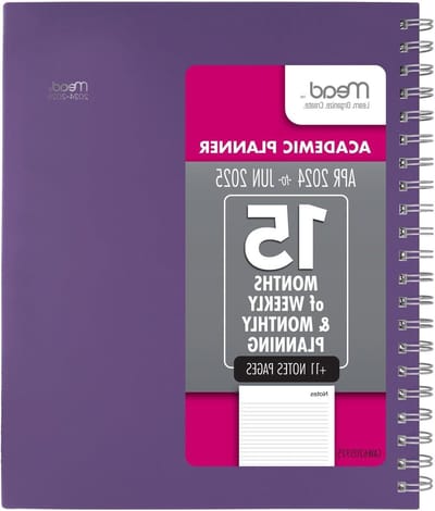 Academische Planner - Wekelijkse Maandelijkse - Planning Beheren - 15 Maanden Dekking - 8 1/2 x 11 - Paars