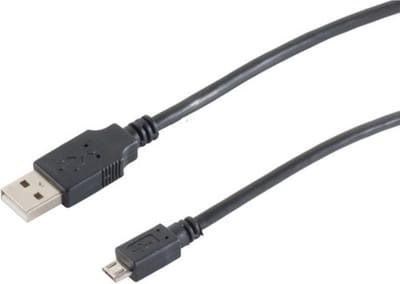 USB Micro B naar USB-A snellaadkabel - USB2.0 - tot 2A / zwart - 3 meter