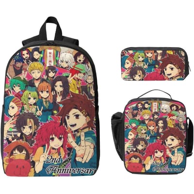 Lot de 3 Sacs d'école Your Turn To Die Death Game pour Enfants Sacs à Crayons Sacs à Dos avec Boîte à Lunch Pour les Étudiants Journée Scolaire Sac à Dos