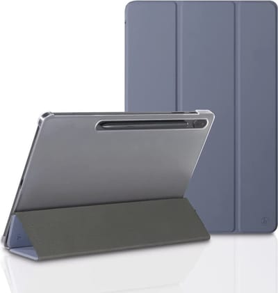 Hoesje geschikt voor Samsung Galaxy Tab S7 Plus 12.4 inch SM-T970 Tab S7+ Tablet Hoes Tri Fold Case Smart Cover
