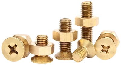 Koperen Schroeven - Machinebouten Moer - Projecten Bevestigen - Verzonken Kop - M6x35 20 Sets - Koperkleurig