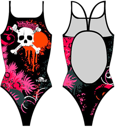 Turbo Flowers And Skulls Zwemkleding Zwart M Vrouw