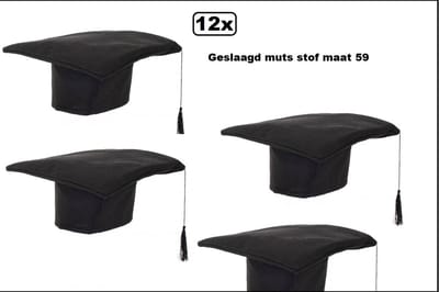 12x Geslaagd muts stof dames mt.59 - geslaag afgestudeerd slagen school diadeem hoofddeksel diploma master
