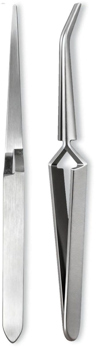 Dailygoods - Jetstream 2 Stuks Knutselpincet, Kruis-Vergrendeling Pincet, Gebogen en Rechte Soldeerpincet, Roestvrijstalen Pincet, Voor Doe-Het-Zelf Handwerk, Elektronicalaboratoria, Naaien, Maken en Repareren