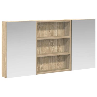 vidaXL - Badkamerkast - set - 3 - st - 100 - x - 10,5 - x - 50 - cm - Bewerkt - hout