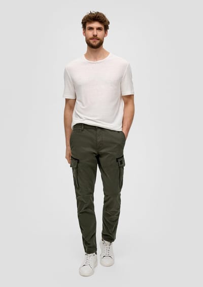 s.Oliver - male - garment-dyed cargobroek met rechte pijpen