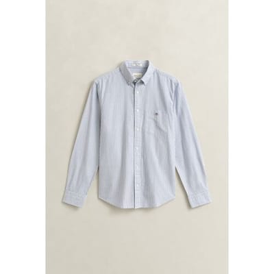 Gant Overhemd Oxford Banker Stripe Button Down College Blue / male