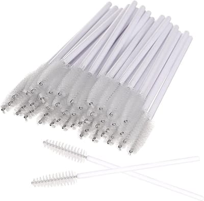 Famanu – wimperborstels en microborstels voor precisiewerk 100 stuks wit geschikt voor cosmetisch gebruik