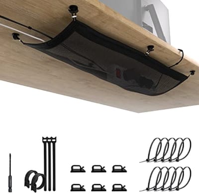 Flexibele kabelgoot voor onder het bureau - Zwarte kabelorganizer met klemmen