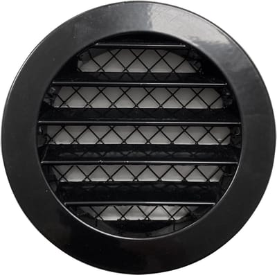 Paneir Airdesigns - Inbouw muurrooster Ø 100 mm- grofmazig net - aluminium - zwart RAL9005