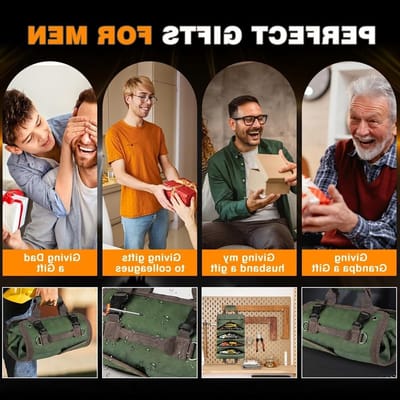 Handige Gereedschapsrol voor Mannen, Perfecte Cadeaus voor Vader, Kerst en Verjaardag, Compacte Gereedschapsoplossing