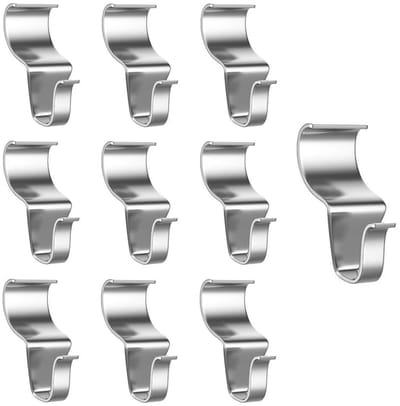 Dailygoods- Haken voor Vinylbekleding - 10 Stuks - Roestvrij Staal - Laag Profiel - Eenvoudig te Installeren - Maximaal 10 kg Belastbaar - Ophanghaken