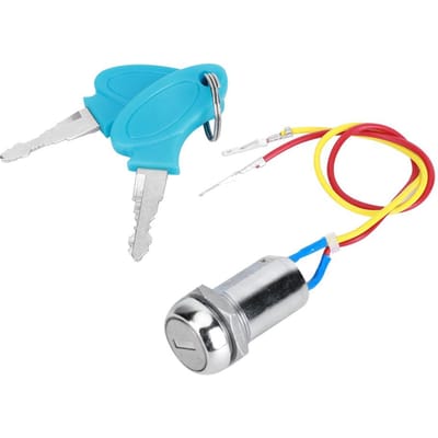 Serrure de source d'alimentation de scooter électrique Verrouillage de porte électrique tout en métal Serrure de contact à clé blue