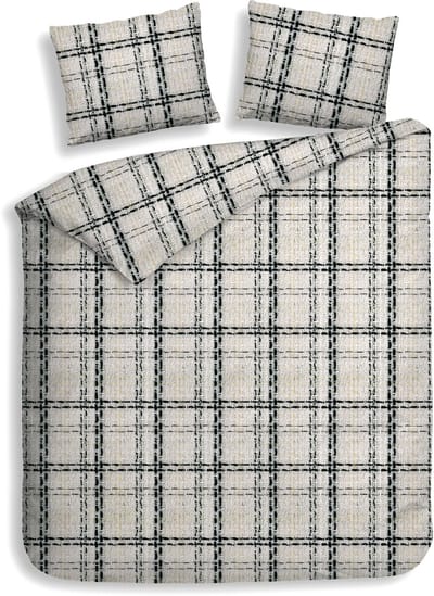 Heckettlane Dekbedovertrek Ennio - Bedlinnen met Ruiten print - 260x200-220 cm - Multi - Dekbedovertrek van 100% Katoen-Flanel
