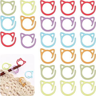 Stekenmarkeerders Breien - Haakaccessoires Breifournituren - Hobby Knutselen - Schattige Kattendesigns - 24 stuks - Kleurrijk