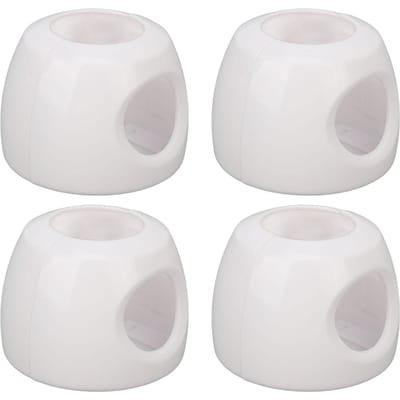 4 Set Kindveilige Deurknoppenhoezen voor Ouder Kind Anti-Botsing ABS Ronde Deurklink Veiligheidshoes white