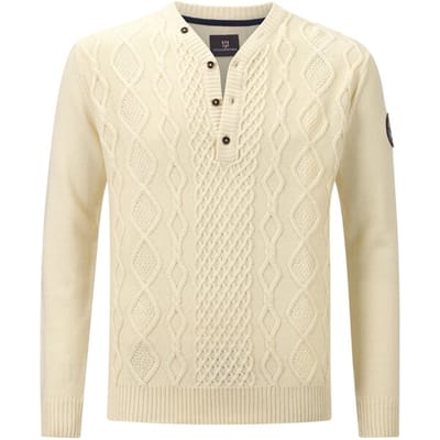 Jan Vanderstorm herren Trui - 72/74 - wolwit - Plus Size