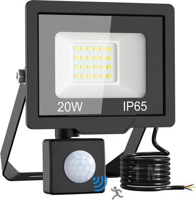 20W LED Buiten Spot met Bewegingssensor - 2000 Lumens Tuinlamp - Waterdichte LED Lamp voor Buiten - Veiligheidslamp met Bewegingsdetectie