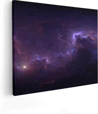 Artaza Canvas Schilderij Sterren - 50x40 cm - Wanddecoratie Ruimte - Muurdecoratie Nevel - Kamer Accessoires Woonkamer