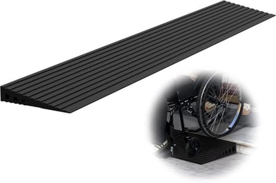 Drempelhelling Rubber 90 cm Breed 1000 kg Draagvermogen Verstelbaar voor Rolstoel en Scooter