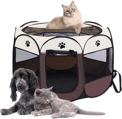 IBETTERTEC - Tierhaus Opvouwbare Kattenkooi - Huisdierkooi - Kleine dieren ren - 91×91×58 cm - Voor Honden, Katten, Konijnen & Kleine Huisdieren - Binnen & Buiten