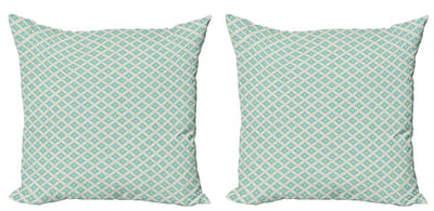 ABAKUHAUS Kussenhoes – 2x40x40 cm – Turquoise Beige, Dubbelzijdig