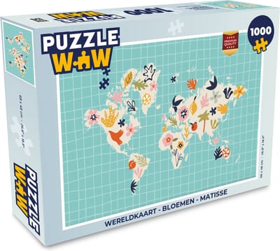 Puzzel Wereldkaart - Bloemen - Matisse - Legpuzzel - Puzzel 1000 stukjes volwassenen