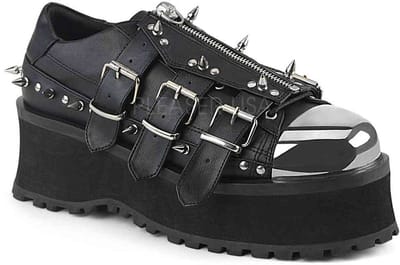 DemoniaCult - GRAVEDIGGER-03 Plateau sneakers - US 4 - 36 Shoes - Zwart