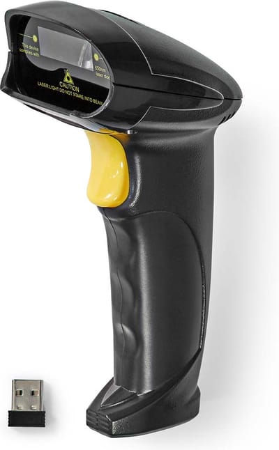 Nedis Barcodescanner - Laser - Draadloos - 1D Lineair - Batterij Gevoed / USB Gevoed - USB-dongle